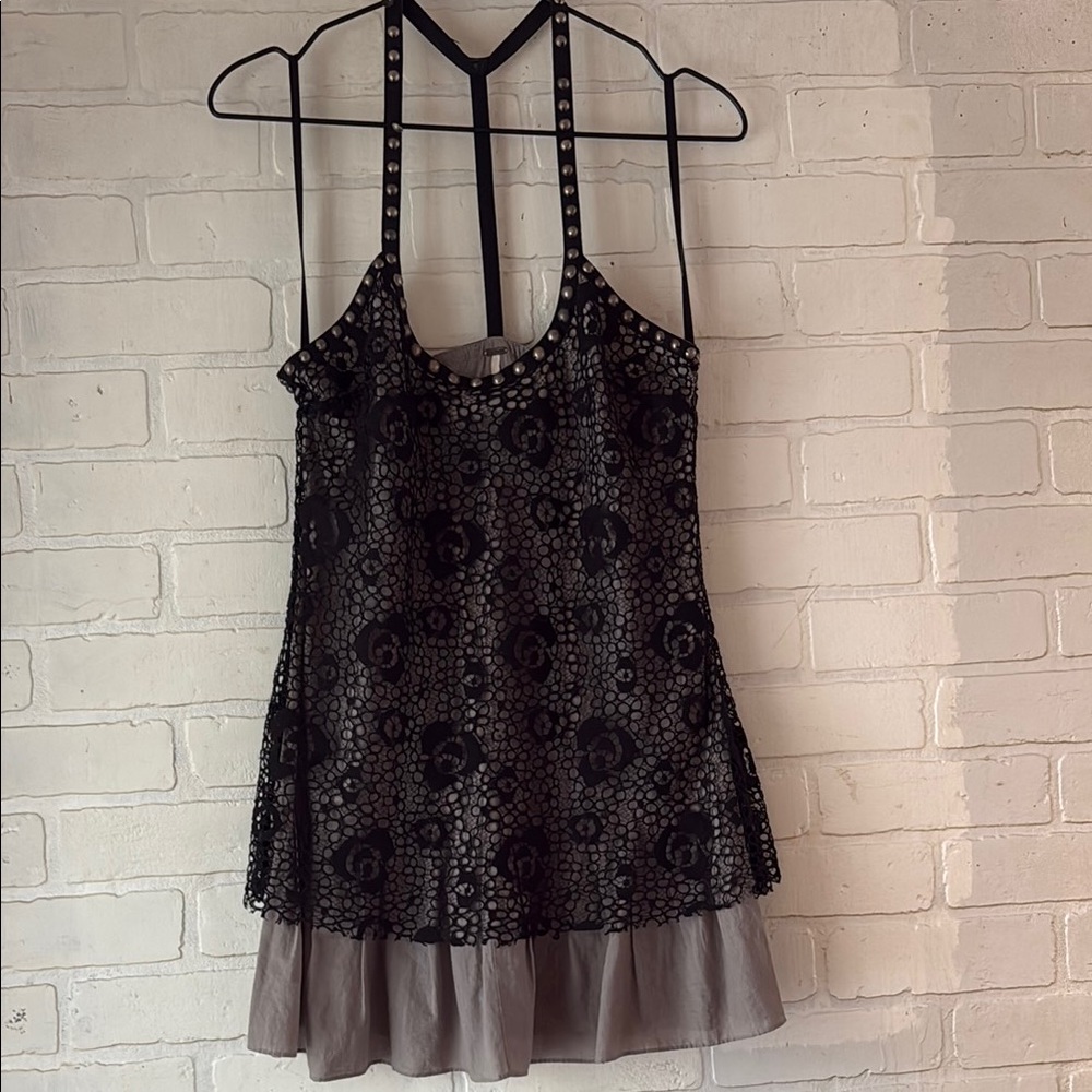 Free People Black Lace Mini Dress